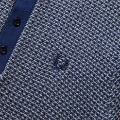 Fred Perry TWO COLOUR TEXTURE KNIT HENLEY -Jordan Store FREDPERRYTWOCOLOURTEXTUREKNITHENLEYFRENCHNAVYSK4800 3