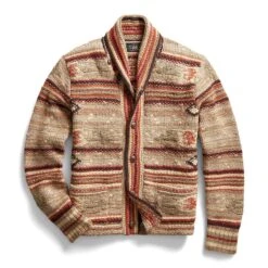 HAND-KNIT MIXED STICHES SHAWL CARDIGAN